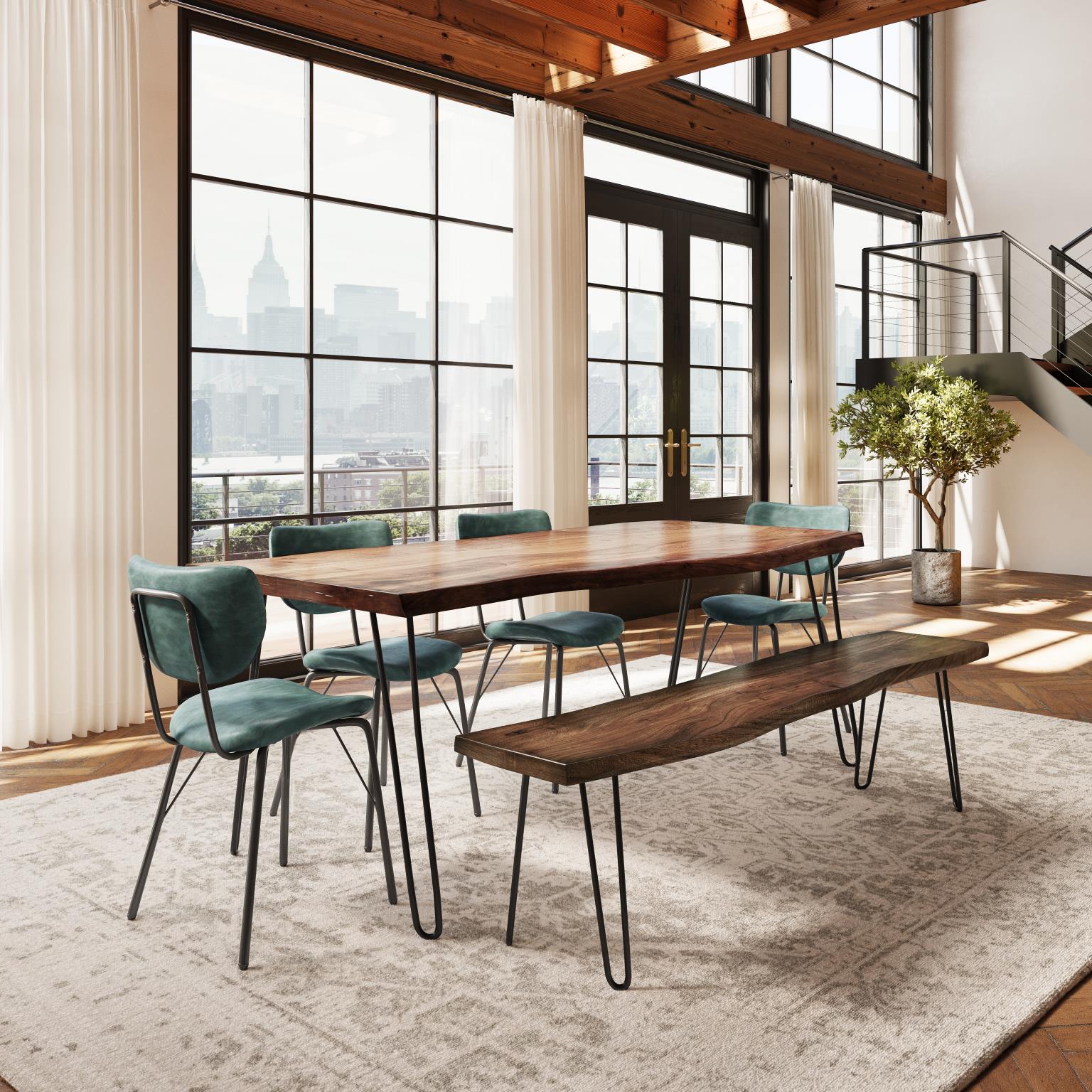 6pc 79" Nature's Edge Dining Table Set